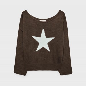 스트라디바리우스 스타 브라운 라운드넥 니트 스웨터 5146/934/400 BROWN