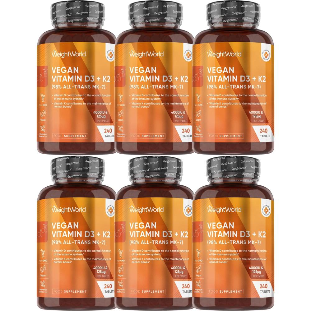 WeightWorld <b>웨이트월드</b> <b>비타민</b>D3 4000IU + K2 125g 정 240정 6개