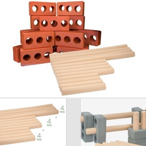 어린이집 빨간 벽돌블록 커넥터 세트 지력발달 학습완구