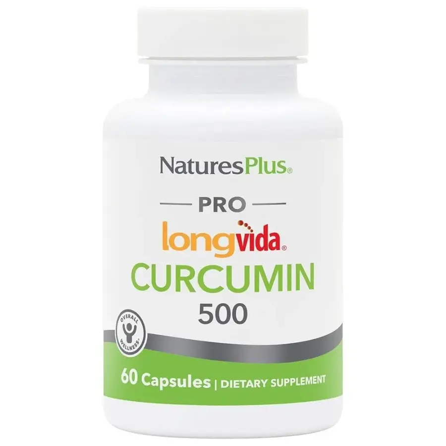 NaturesPlus PRO Longvida 커큐민 500mg - 60캡슐 - 건강한 활성 산소 <b>보호</b> 촉진 - GMO 프리, 비건 및 글루