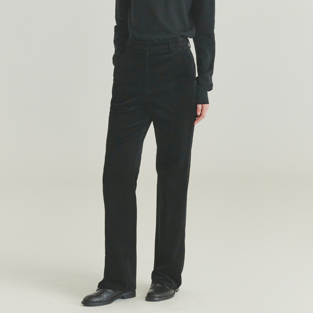 [르바] [6차] Corduroy Straight Pants - Black
