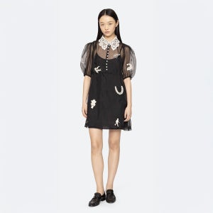 [씨 뉴욕] (W) ELLISON SOLID PUFF SLV MINI DRESS (BLACK)