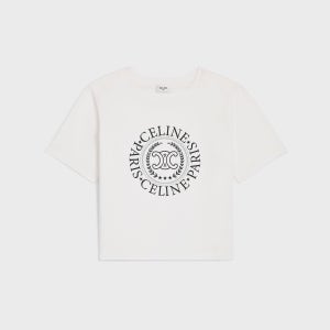 셀린느 [당일배송] 셀린느 트리옹프 로고 반팔 티셔츠 화이트 RX0AR507Z.01MA