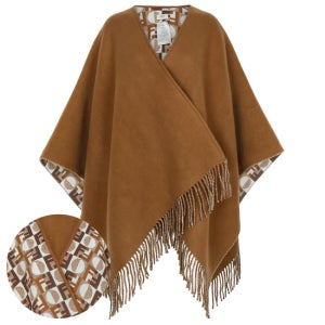 25FW 펜디 울 캐시미어 리버시블 카멜 여성 판초 케이프 FXX808 AYKT F0X2L