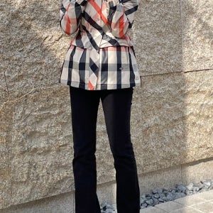 [닥스 골프 여성] 닥스골프 체크 후드점퍼 WNJU5A901I2