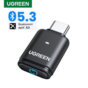UGREEN USB C Type-C Bluetooth 5.3 송신기 aptX HD AD 오디오 어댑터 (PC 용) Nintendo Switch 헤드셋 스피커 마이크