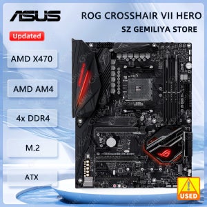 ASUS ROG CROSSHAIR VII HERO 마더보드 AMD X470 AMD AM4는 9700 5600X 5700X 5800X3D 2700X CPU DDR4 M.2를 지원합니