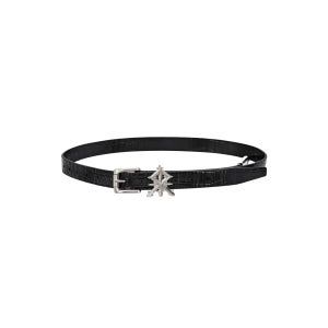 [SANKUANZ : 산쿠안즈] Dagger croc cow leather belt black