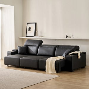 ♥신상할인♥스테이온 헤드틸팅 모션 확장형 슬라이딩 3/4인용 가죽 리클라이너 소파(홈바형)