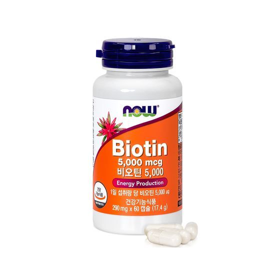 나우푸드 <b>비오틴 5000mcg</b> 60캡슐 (2개월분)