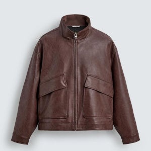 자라 브라운 워싱 레더 이펙트 재킷 4695/400/606 BURGUNDY_P0184695400BURGUNDY