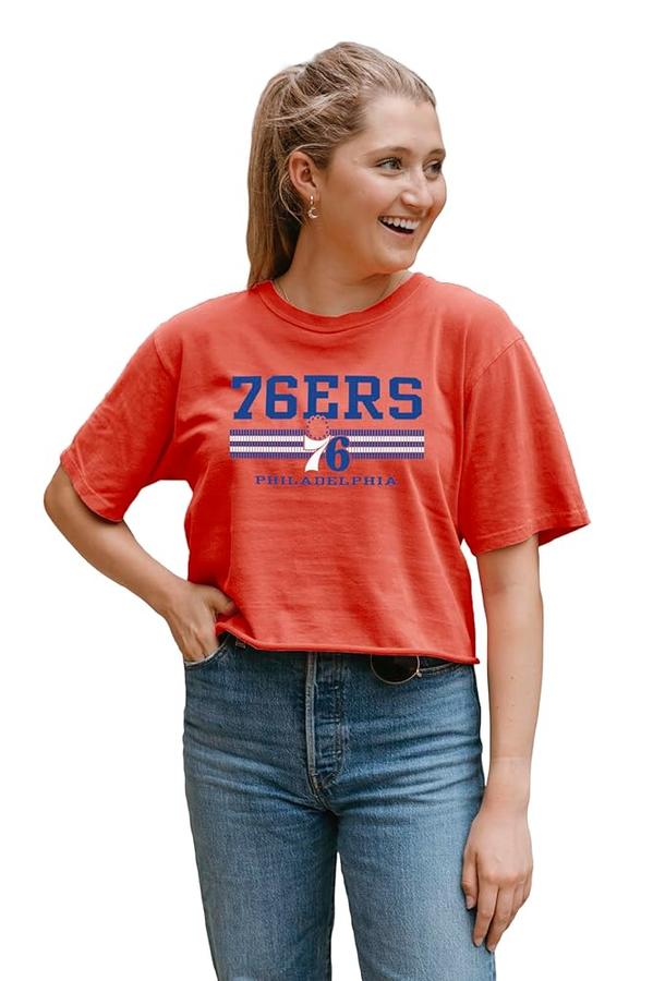 84 NBA 여성용 NBA 라이선스 여성용 크롭 <b>탑</b> 티셔츠 <b>링스</b>펀 대체