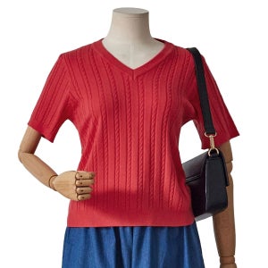 [롯데백화점] 포커스 브이넥 반소매 니트 FM5C3KT3152 LE1219322295