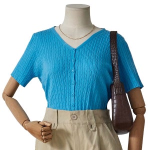 [롯데백화점] 포커스 잔꼬임 브이넥 가디건 FM5C3KC3151 LE1219322015