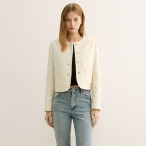 [롯데백화점] 시스티나 트위드 포켓 라운드넥 자켓 -AWWJKP31040 LE1220227393