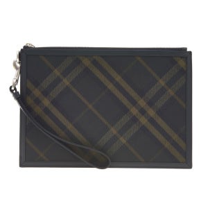 버버리 체크 캔버스 파우치백 섀도우 8098461 지퍼 클러치 남성 136051125