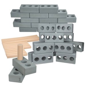 돌아기완구 시멘트모양 벽돌블럭 쌓기놀이 2종세트 엄마표 교육장난감