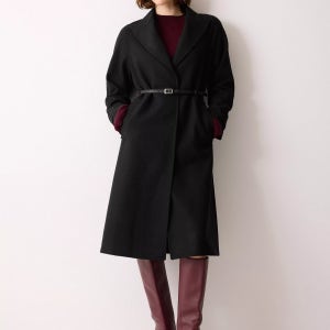 직소 벨트 래글런 울 코트 블랙 리치 Belted Raglan Wool Rich Coat, Black 114387242 146925842