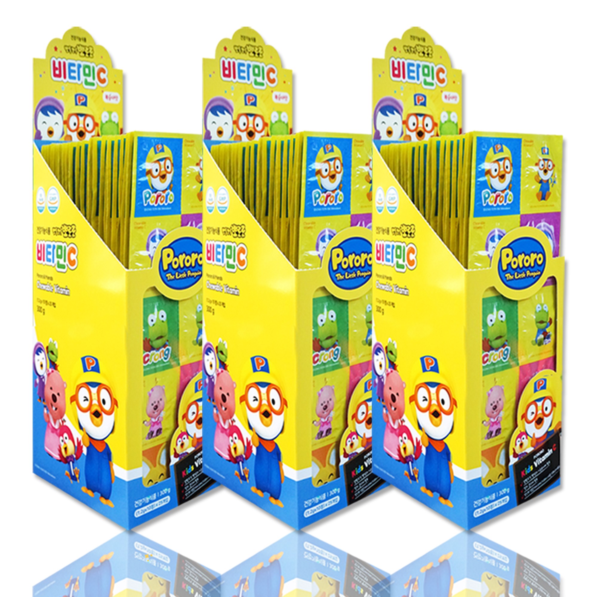 뽀로로 어린이 캐릭터 비타민 건강기능식품 복숭아맛 대용량  250정  3개