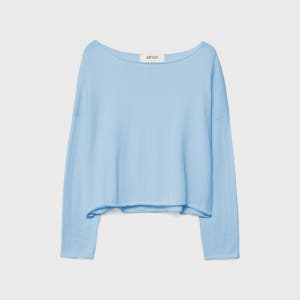 스트라디바리우스 크롭 보트넥 스카이블루 니트 탑 8532/600/043 SKY BLUE