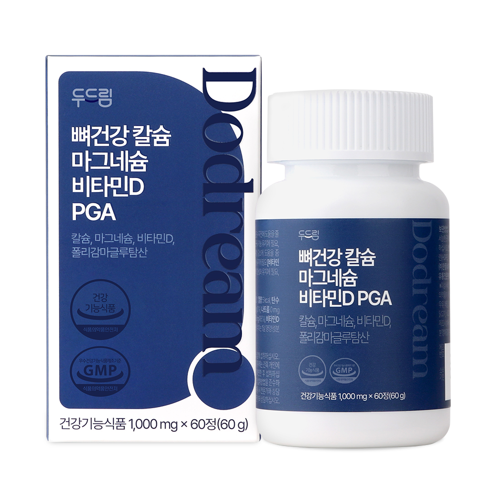 두드림 뼈건강 칼슘 마그네슘 비타민D PGA 1000mg x 60정, 1개