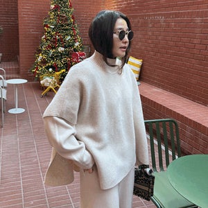 멜리비 울 하이넥 판초