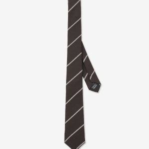 [티엔지티] Wool Blend Regimental Slim Tie (Deep Brown) TNNE6E101D2