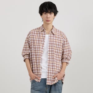 [티메이커] BREEZE COTTON CHECK SHIRT OBR