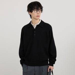 [티메이커] DAILY WOOL COLLARED KNIT BK