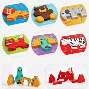 그림맞추기 동물퍼즐 6종원목 유아 판퍼즐 24개월 4세 3세 놀이 5세