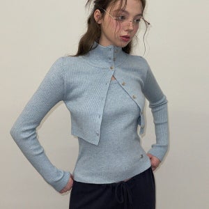 [트위] 이엘 레이어드 카라 긴팔 니트