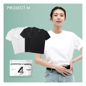 [프로젝트엠] 26SS 남녀공용 퓨어 코튼 100 튜블러티셔츠 8종 (4PACK *2세트)