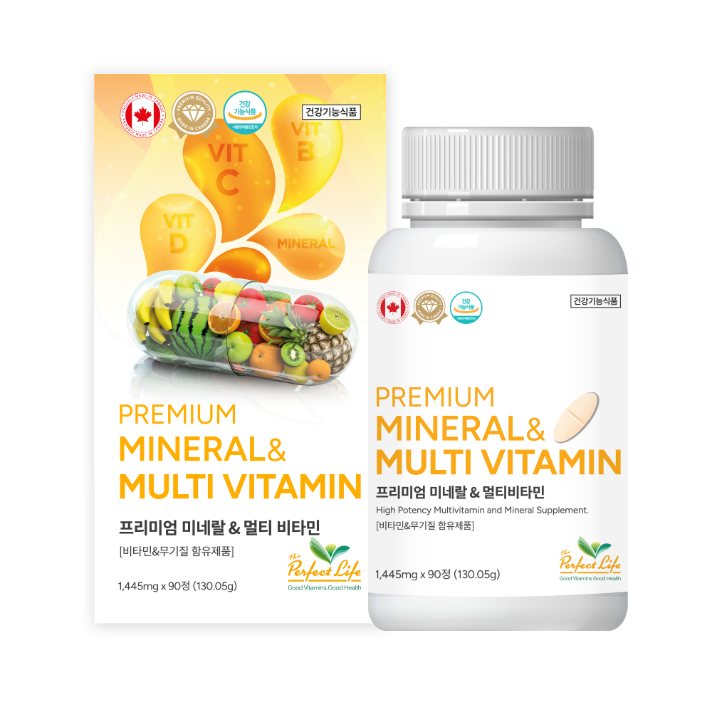 퍼펙트라이프 프리미엄 <b>미네랄</b> &amp; <b>멀티</b>비타민 90정, 1개
