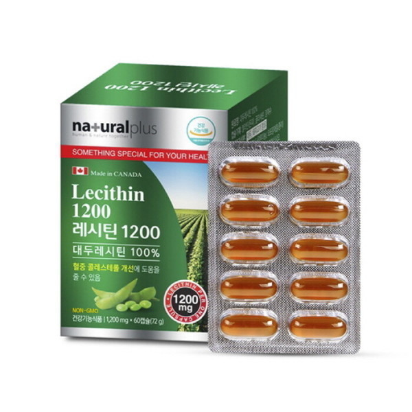 <b>내츄럴플러스</b> 혈중 <b>콜레스테롤</b> 개선 레시틴 식물성인지질 LDL <b>콜레스테롤</b> 감소 60캡슐