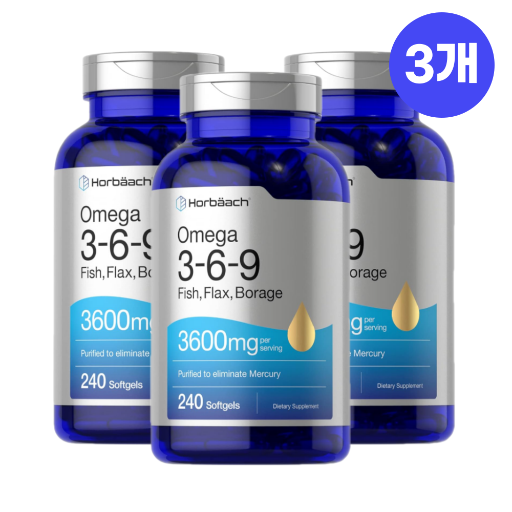 Horbaach 호바흐 오메가 3 6 9 <b>알파</b> 감마 <b>리놀렌산</b> <b>ALA</b> GLA 240캡슐3개