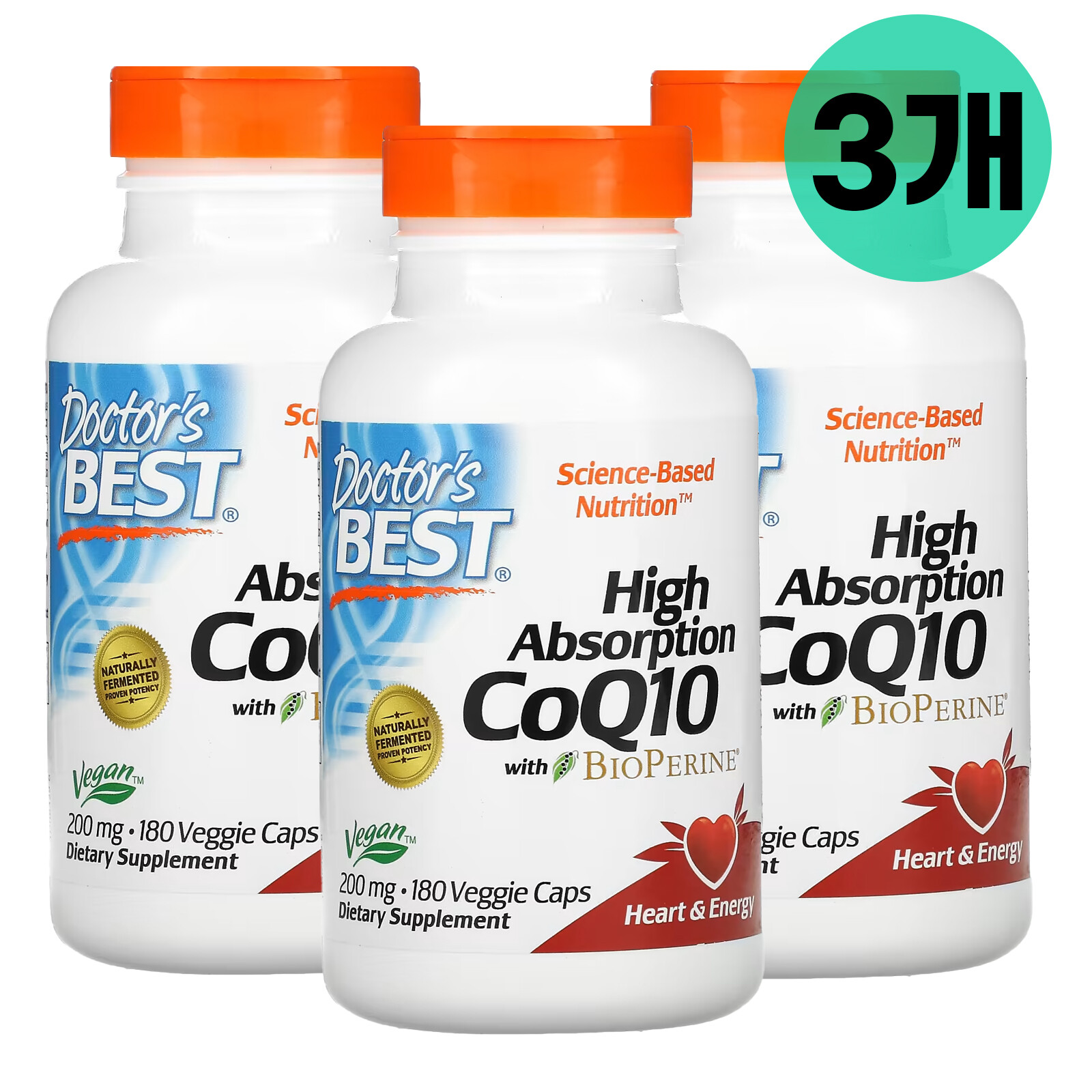 닥터스베스트 (3개세트)코큐텐 고흡수<b>coq</b>10 <b>바이오페린</b> 200mg 180정 베지캡슐