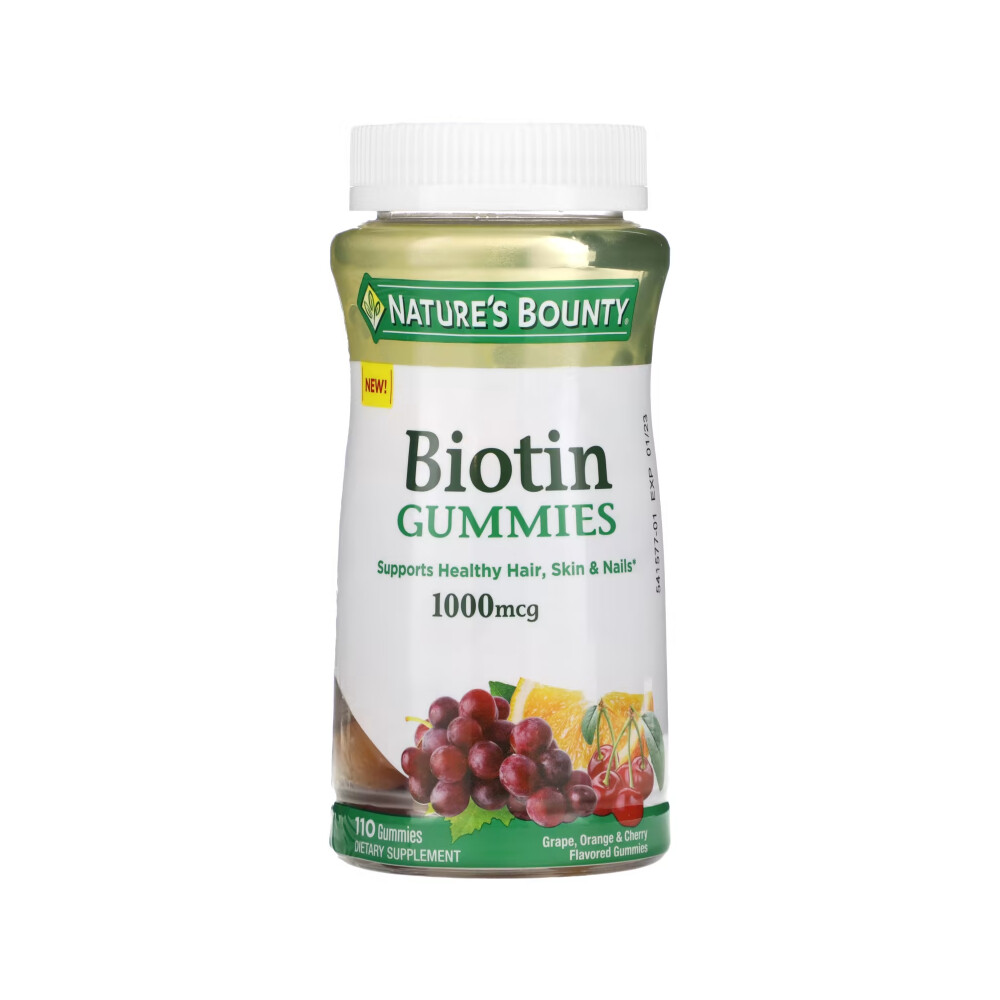 네이처스바운티 <b>비오틴</b> <b>1000mcg</b> 포도오렌지체리맛 110<b>구미</b>