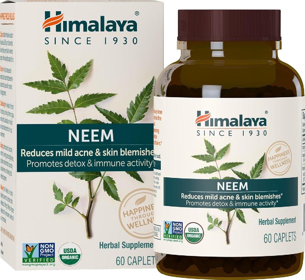 Himalaya 히말리야 허벌 <b>헬스케어</b> <b>올가닉</b> 님 Neem 인도 멀구슬나무 60캡슐