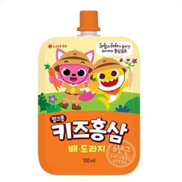 롯데칠성 롯데칠성 <b>핑크퐁 키즈홍삼 배도라지 100ml</b>