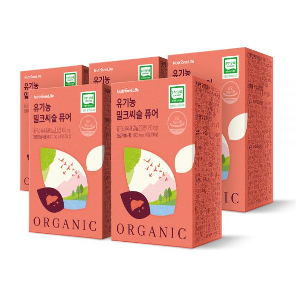 <b>뉴트리원라이프</b> 뉴트리원 <b>유기농 밀크씨슬 퓨어</b> 1000mg 30캡슐 x5박스 GW717339