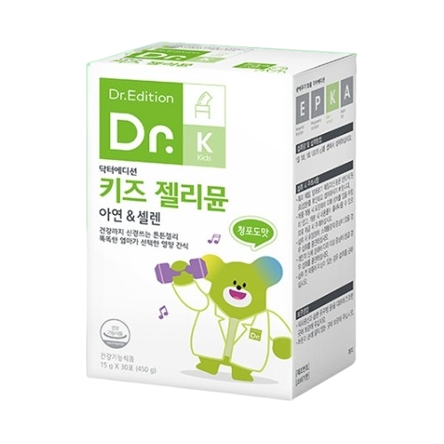 닥터에디션 키즈 젤리뮨 <b>아연</b> 앤 <b>셀렌</b> 15g x 30포, 1개