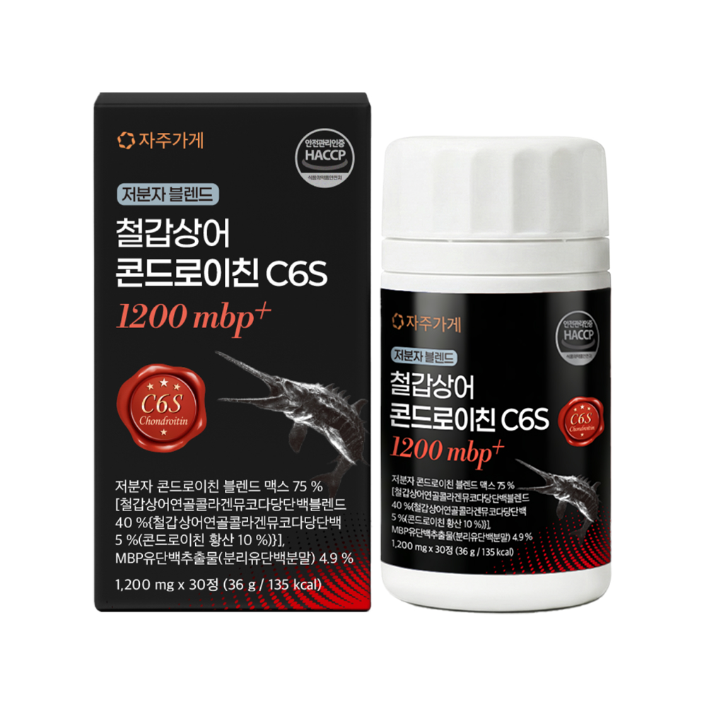 자주가게 저분자 블렌드 철갑상어 콘드로이친 C6S 1200 MBP 플러스 1,200mg x 30정, 3개