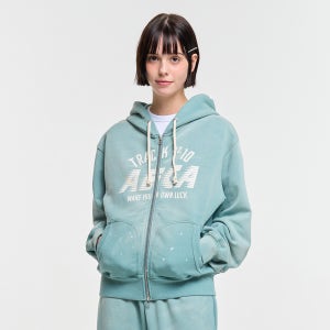 [에이카화이트] AECA TRACK NO.10 PAINTED ZIP-UP HOODIE-GREEN