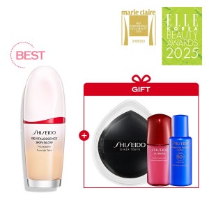 [롯데백화점] 시세이도 [BD] 리바이탈에센스 스킨 글로우 파운데이션 세트 (글로우퍼프+여행용2종) LE1218107360