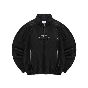 [오와이] VEGAN LEATHER BUTTERFLY BIKER JACKET-BLACK