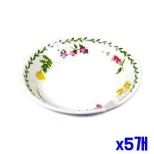 가벼운 멜라민재질 원형 그릇 21.7x3.6cm x5개 식기류