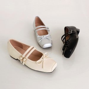 인텐스 by 엘칸토 여성 피치 리본 더블 스트랩 메리제인 2cm LCWD97I613