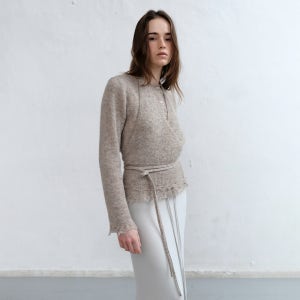 [로우타이드] RAW EDGE HALTER KNIT [BEIGE]