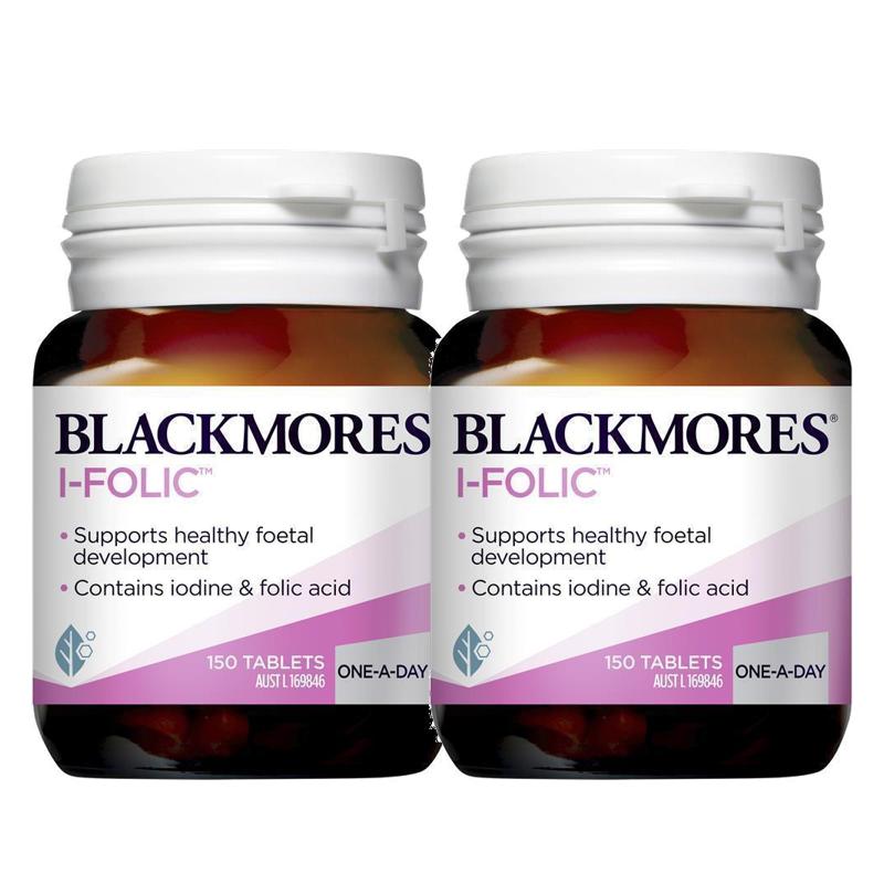 (호주/뉴질랜드) <b>블랙모어스</b> 아이 폴릭 엽산 <b>칼륨</b> 여성 150정 2개 <b>Blackmores</b> I-Folic Vitamin 150 Tablets