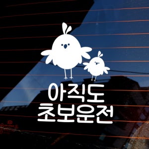 케이티알파쇼핑 자동차스티커_초보운전 병아리새 아직도 초보운전(반사지)